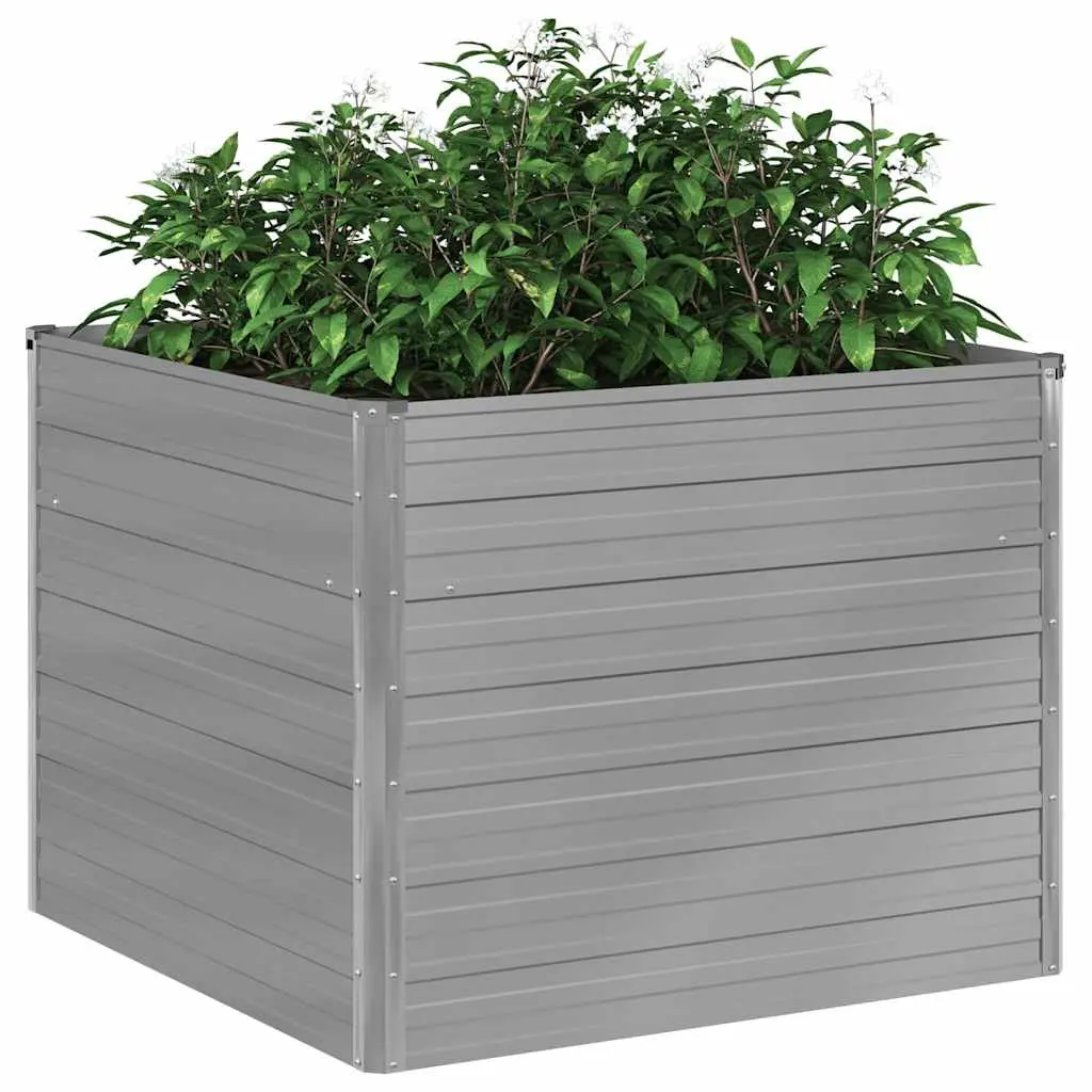 Raised Garden Bed 100x100x77 cm Galvanised Steel Planter for Vegetables Herbs