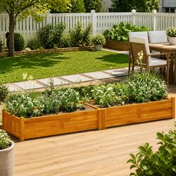 Enhance Your Outdoor Space with a Wooden Planter Box 200x50x25 cm