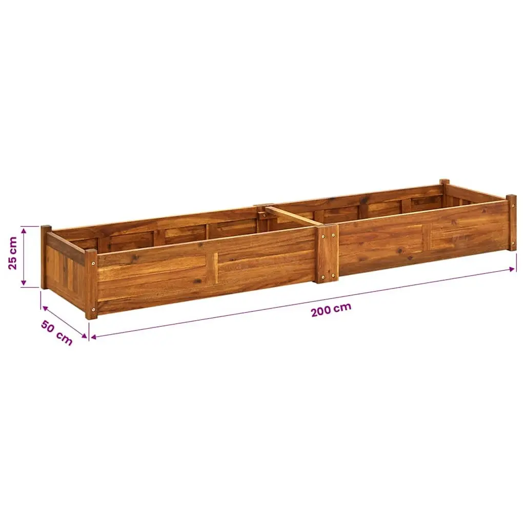 Garden Raised Bed Wooden Planter Box 200x50x25 cm Outdoor Patio Deck Balcony