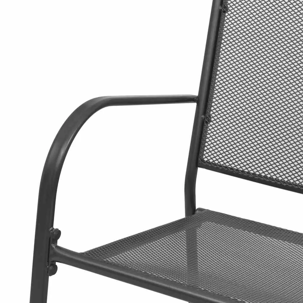 Garden Bench 108cm Steel Mesh Anthracite Weather Resistant Easy to Clean Industrial Style