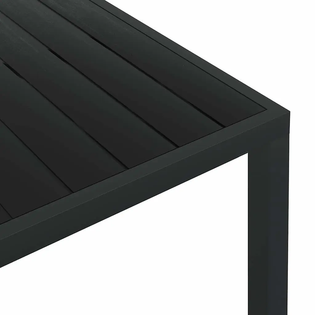 Outdoor Garden Table 185x90x74cm Weather-resistant Black Aluminium Frame