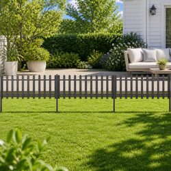 Enhance Your Garden with a Grey Picket Fence - 3 pcs 600x60 cm
