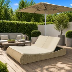 Enhance Your Outdoor Space with Our Beige Lounge Bed