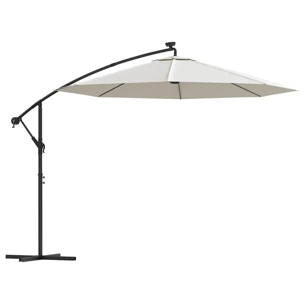 Hanging Garden Parasol 300cm Solar Powered LED Lighting UV Resistant Shade