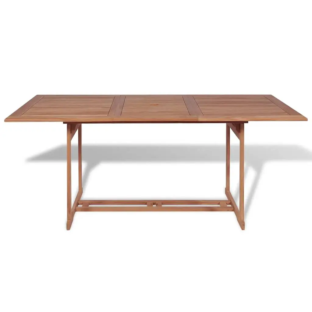 Outdoor Dining Table 180x90x75cm Teak Wood Garden Patio Furniture Parasol Hole