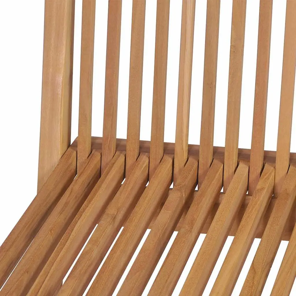 Folding Chairs Set 4 Piece Teak Hardwood Construction Weather Resistant Brown