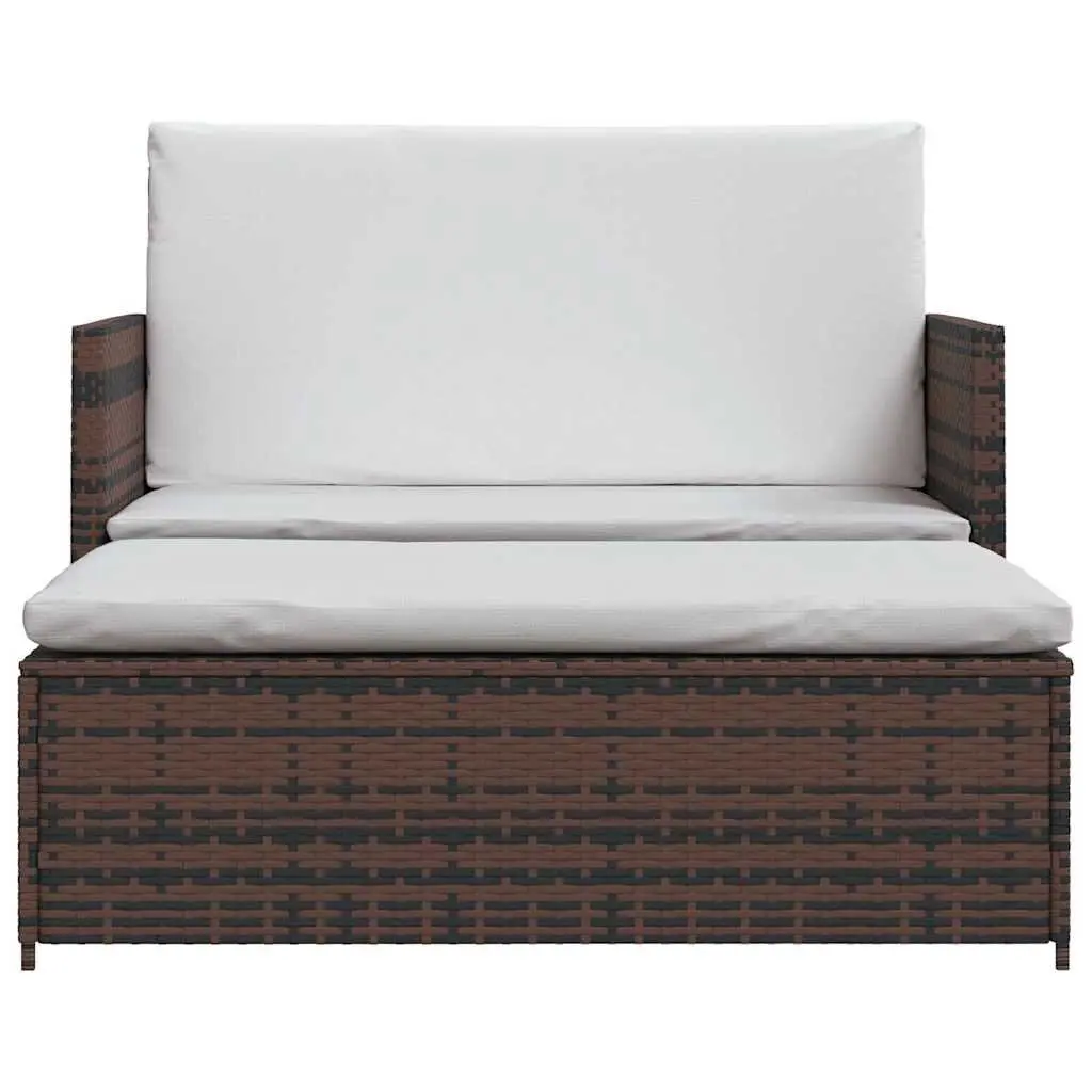 Outdoor Garden Sofa Set 2-Seater Rattan Lounge Patio Furniture Brown Modular