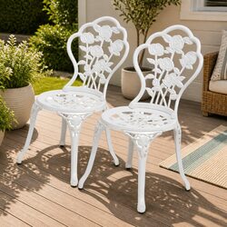 Enhance Your Outdoor Space with White Floral Bistro Chairs