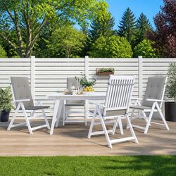 Outdoor Patio Chair Cushions - 4-Piece Set in Grey