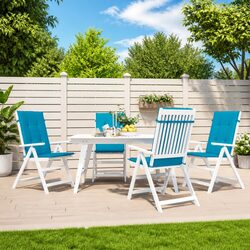 Enhance Your Space with Blue Highback Chair Cushions 4 pcs
