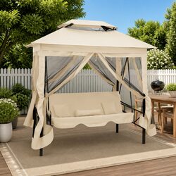 Cozy Outdoor Canopy Swing Bench for a Relaxing Experience