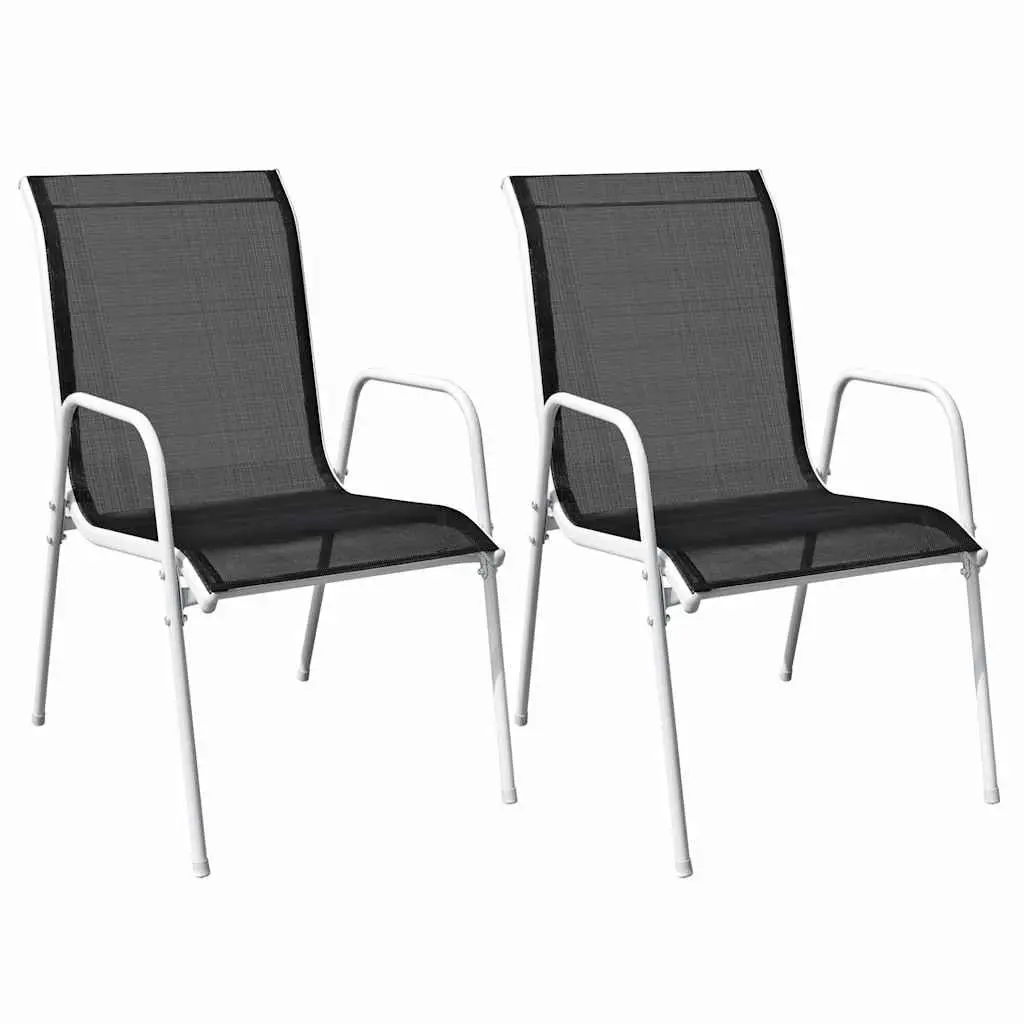 3 Piece Bistro Set Outdoor Garden Furniture Steel Frame Chairs Table Weather Resistant
