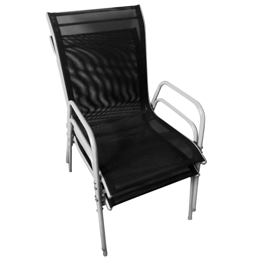 3 Piece Bistro Set Outdoor Garden Furniture Steel Frame Chairs Table Weather Resistant
