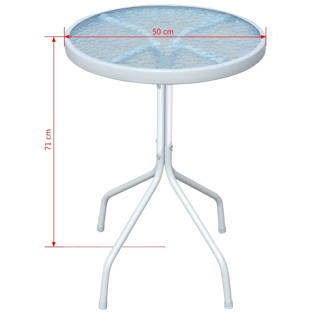 3 Piece Bistro Set Outdoor Garden Furniture Steel Frame Chairs Table Weather Resistant