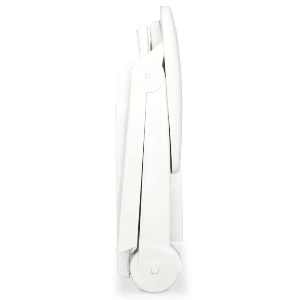 White Plastic Sun Lounger Reclining Deck Chair Outdoor Garden Patio Folding