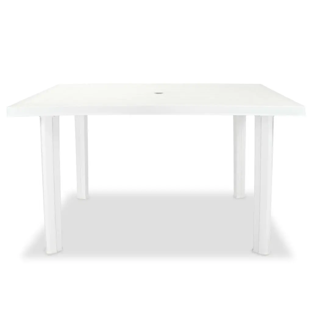 Outdoor Dining Table Weather-Resistant Plastic Lightweight with Umbrella Hole