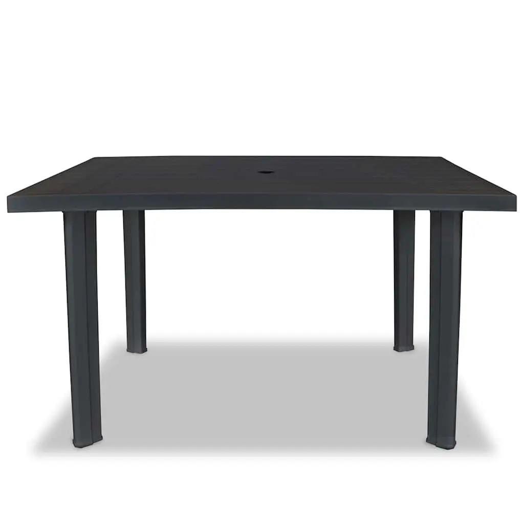 Outdoor Dining Table 126 x 76 cm Anthracite Weather Resistant Plastic