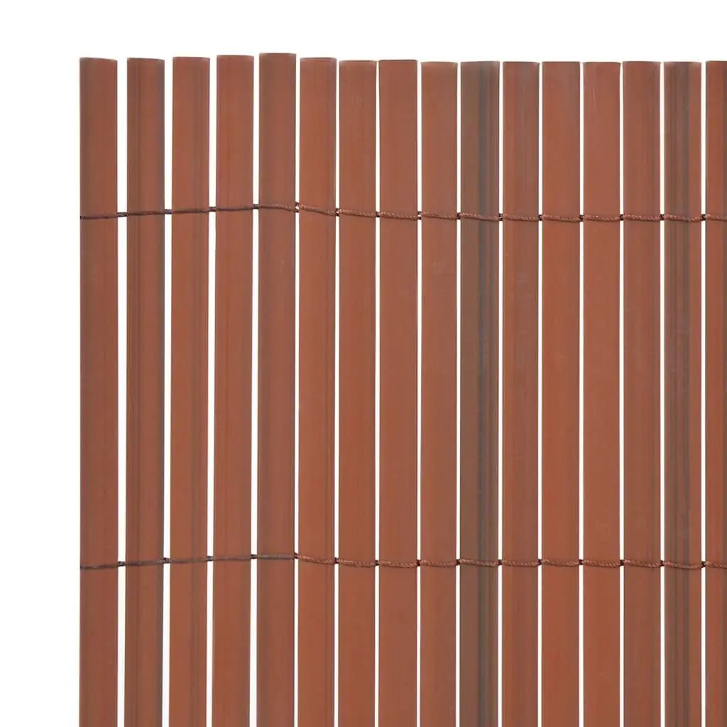 Double-Sided Garden Fence Panel 90x500cm Brown Weather-Resistant PVC Outdoor Screening Barrier