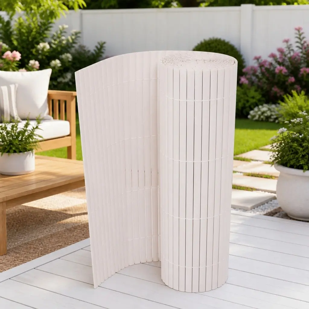 Garden Fence Panel 150 x 500 cm White Outdoor Patio Enclosure Barrier