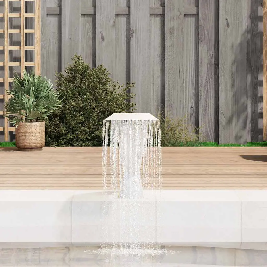 Pool Fountain Silver Stainless Steel Decorative Water Feature 64 x 30 x 52 cm
