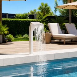 Pool Fountain Silver Stainless Steel Water Feature Pond Garden Decor Outdoor