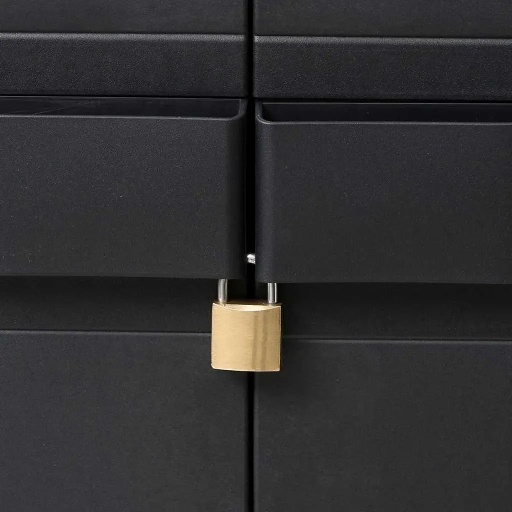 Garden Storage Cabinet 4 Shelves Black Ventilated Adjustable Outdoor Organiser
