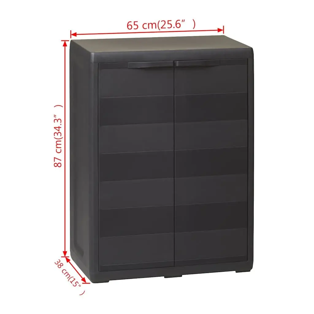 Garden Storage Cabinet Black Outdoor Patio Shed with Adjustable Ventilated Shelf