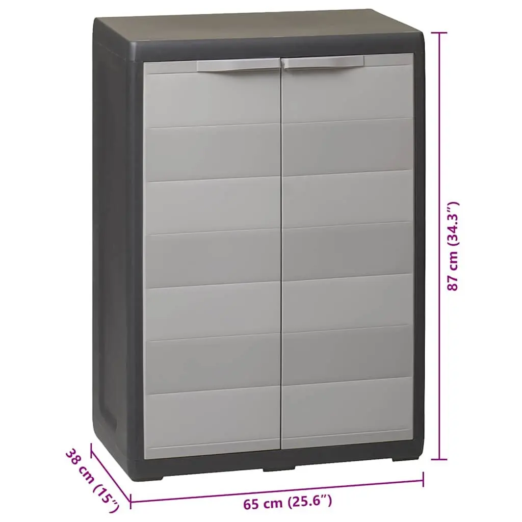 Garden Storage Cabinet with Adjustable Shelf Outdoor Patio Organization Black