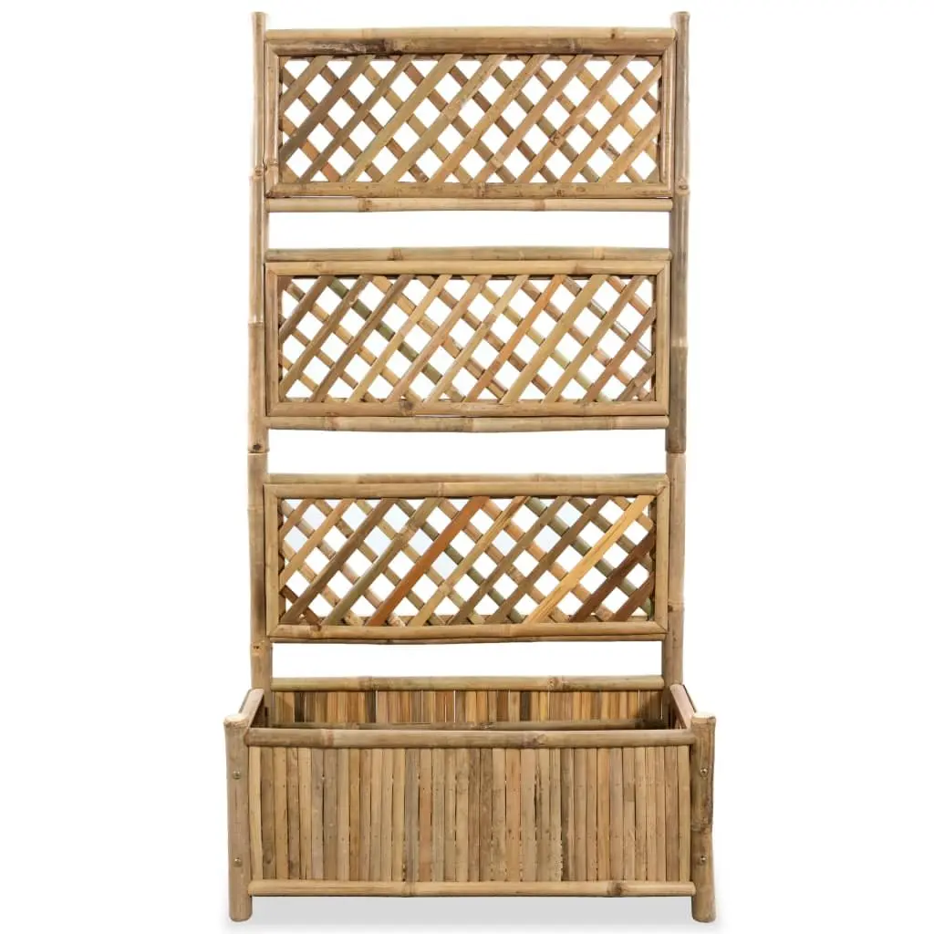 Garden Raised Bed with Trellis Planter Box 70cm Outdoor Balcony Patio Flower Pot