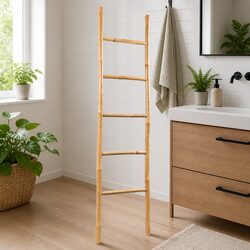 Stylish 5-Rung Bamboo Towel Ladder - Enhances Your Space