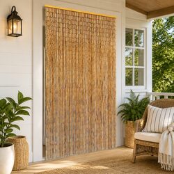 Elevate Your Entrance with a Brown Bamboo Curtain 100x220 cm
