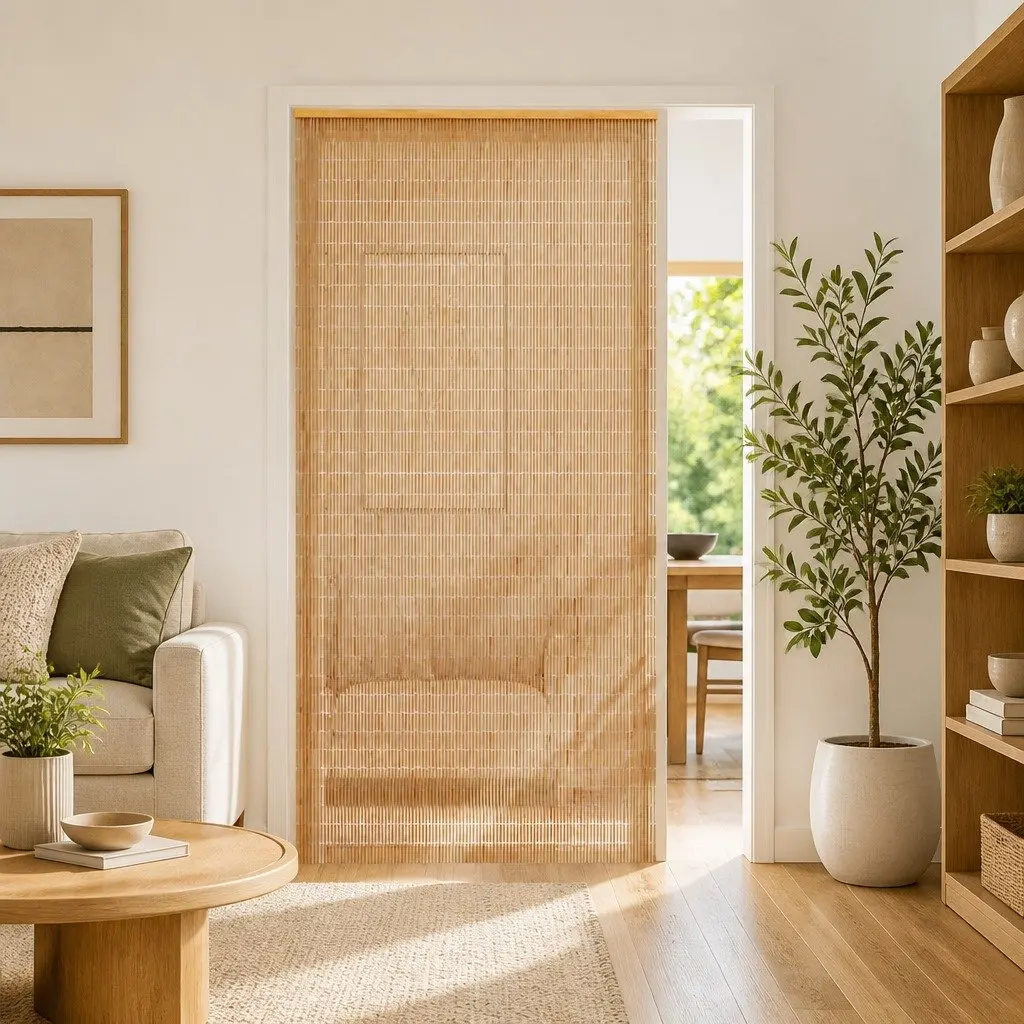 Bamboo Door Curtain 120x220 cm Insect Screen Privacy Decor