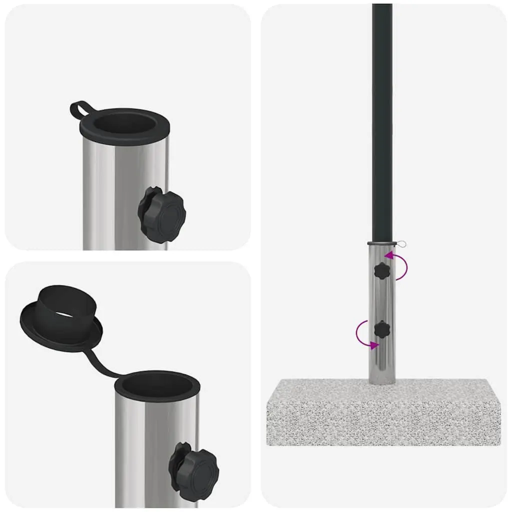 Granite Parasol Base 25kg Rectangular Heavy Duty Outdoor Umbrella Stand Grey