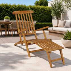 Enhance Your Outdoor Space with a Wooden Reclining Deck Chair