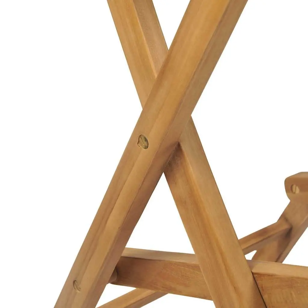 Folding Bar Stools Set of 2 Wooden Garden Seating with Backrest and Footrest