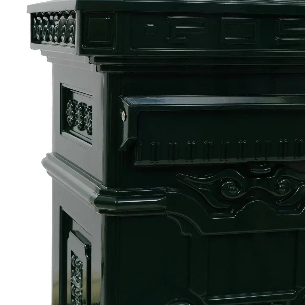 Pillar Letterbox Green Vintage Style Antique Outdoor Mailbox with Lockable Doors