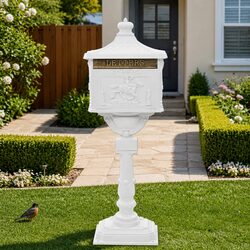 Charming White Antique Mailbox for Your Garden or Entrance