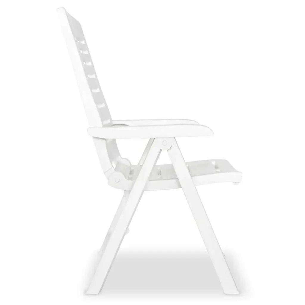 Outdoor Reclining Chair Set 2 Pcs White Lightweight Weather-resistant Folding Garden Patio
