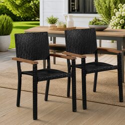 Enhance Your Patio with Black Poly Rattan Dining Chairs