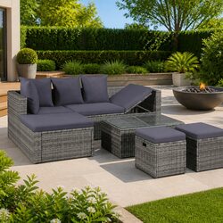 Enhance Your Outdoor Space with a 4 Piece Lounge Set - Grey