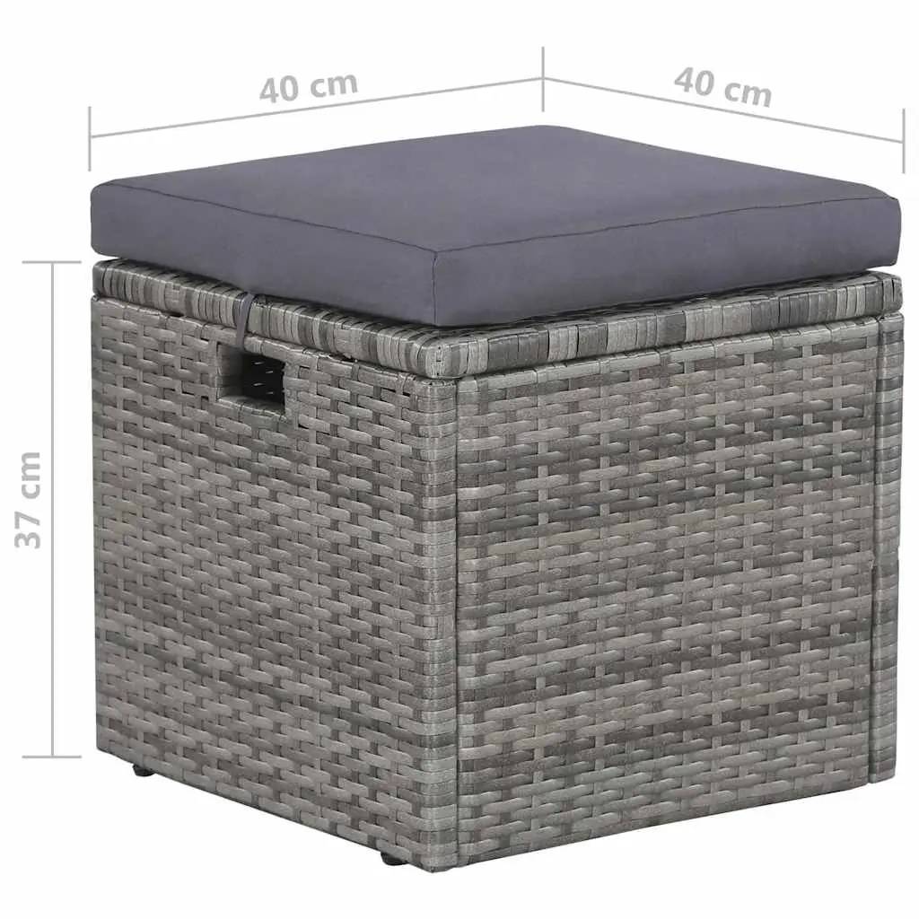 Garden Lounge Set 6 Piece Poly Rattan Sofa Armchair Table Footstool Cushions