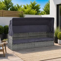 Elevate Your Garden with Grey Canopy Sun Lounger