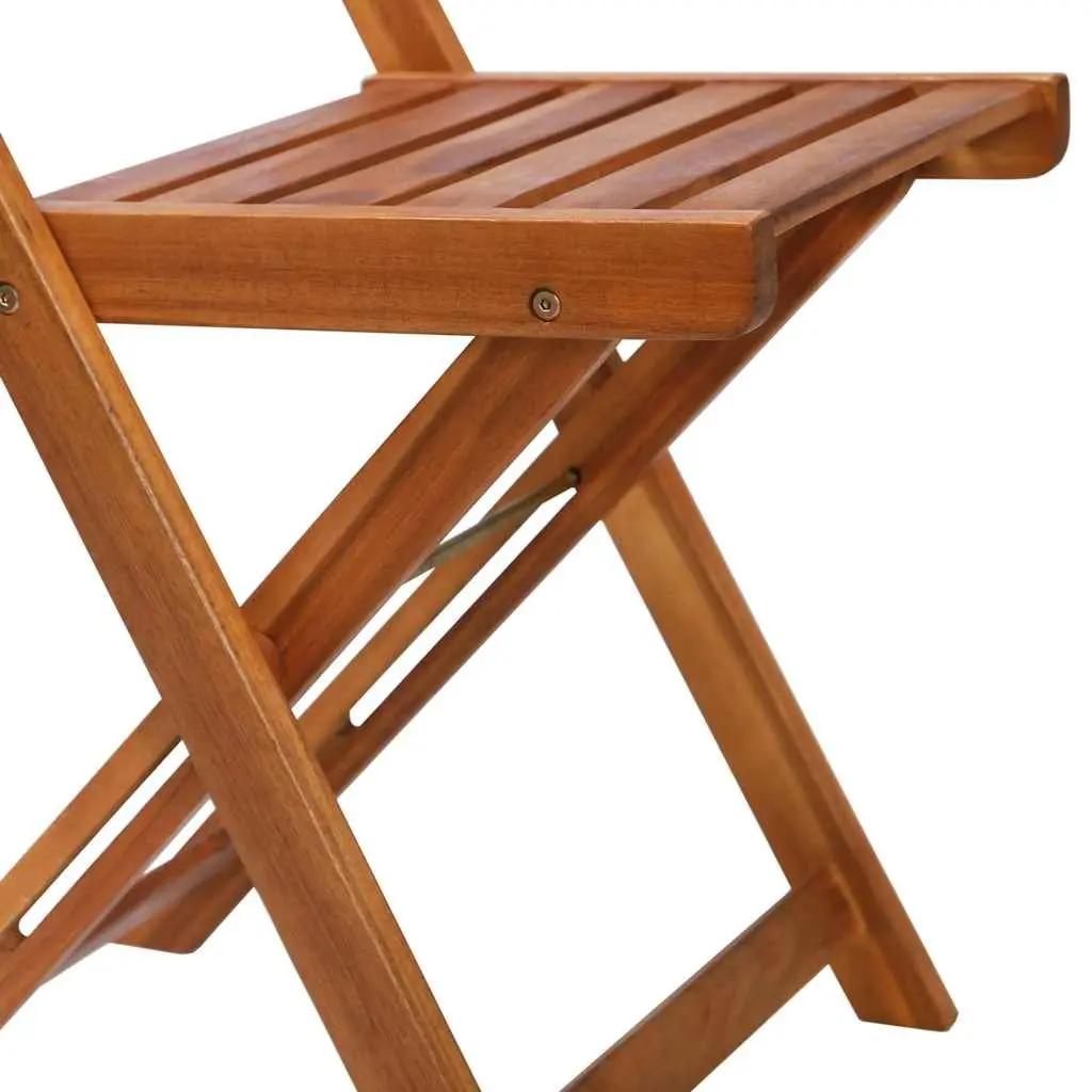 Outdoor Bistro Chairs Set 2 pcs Folding Garden Seating Wood Patio Furniture