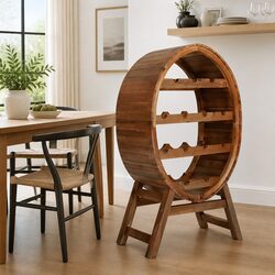 Elevate Your Home Bar with a Four-Tier Wooden Wine Rack