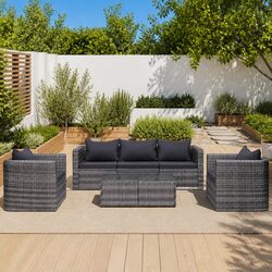 Stylish 6 Piece Outdoor Patio Sofa Set with Cushions