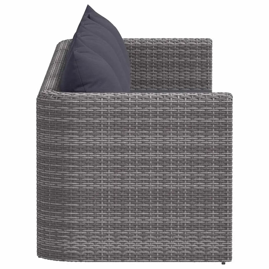4 Piece Outdoor Garden Sofa Set Grey Rattan Weather Resistant with Cushions