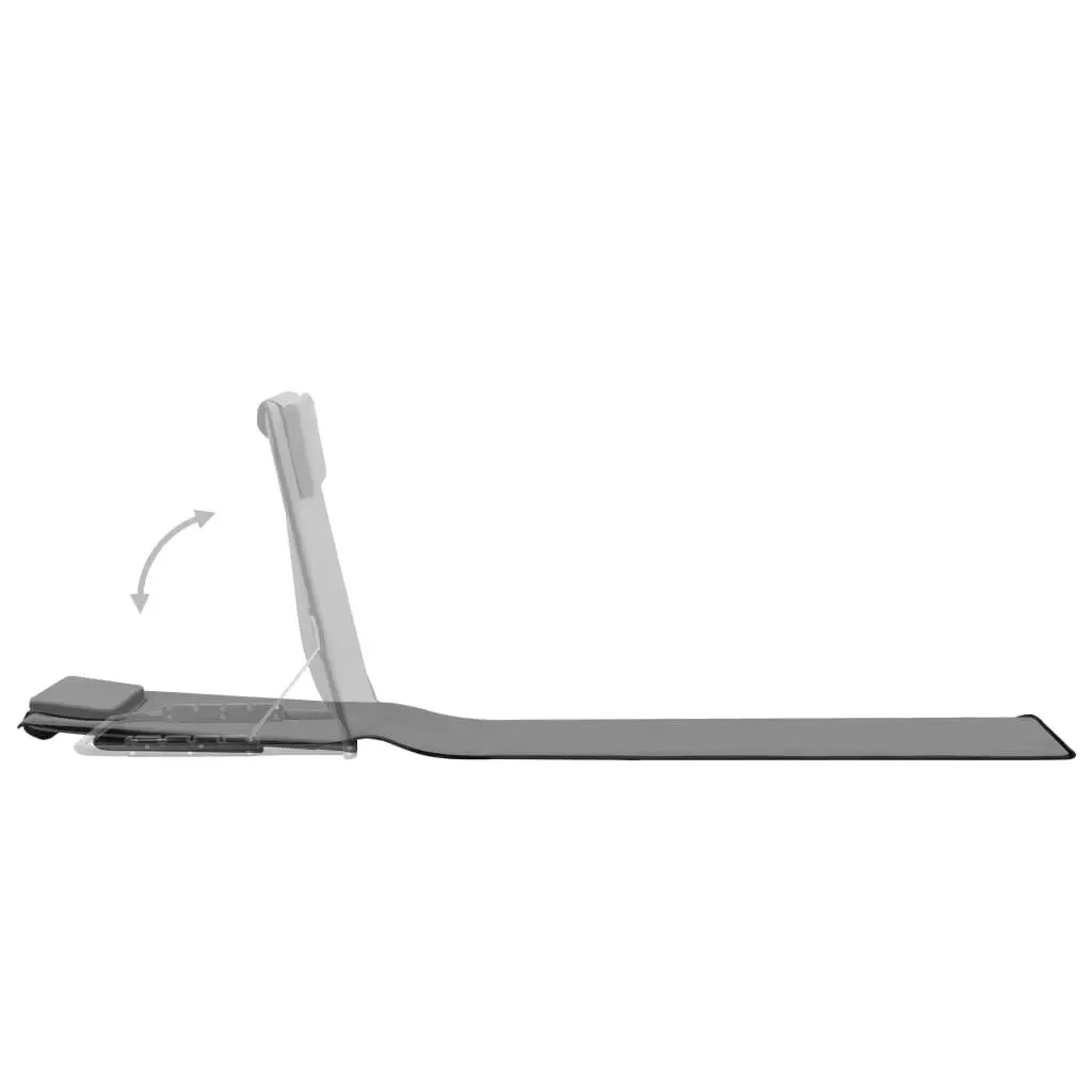 Folding Beach Chair Set 2 pcs Adjustable Backrest Steel Frame Fabric Grey