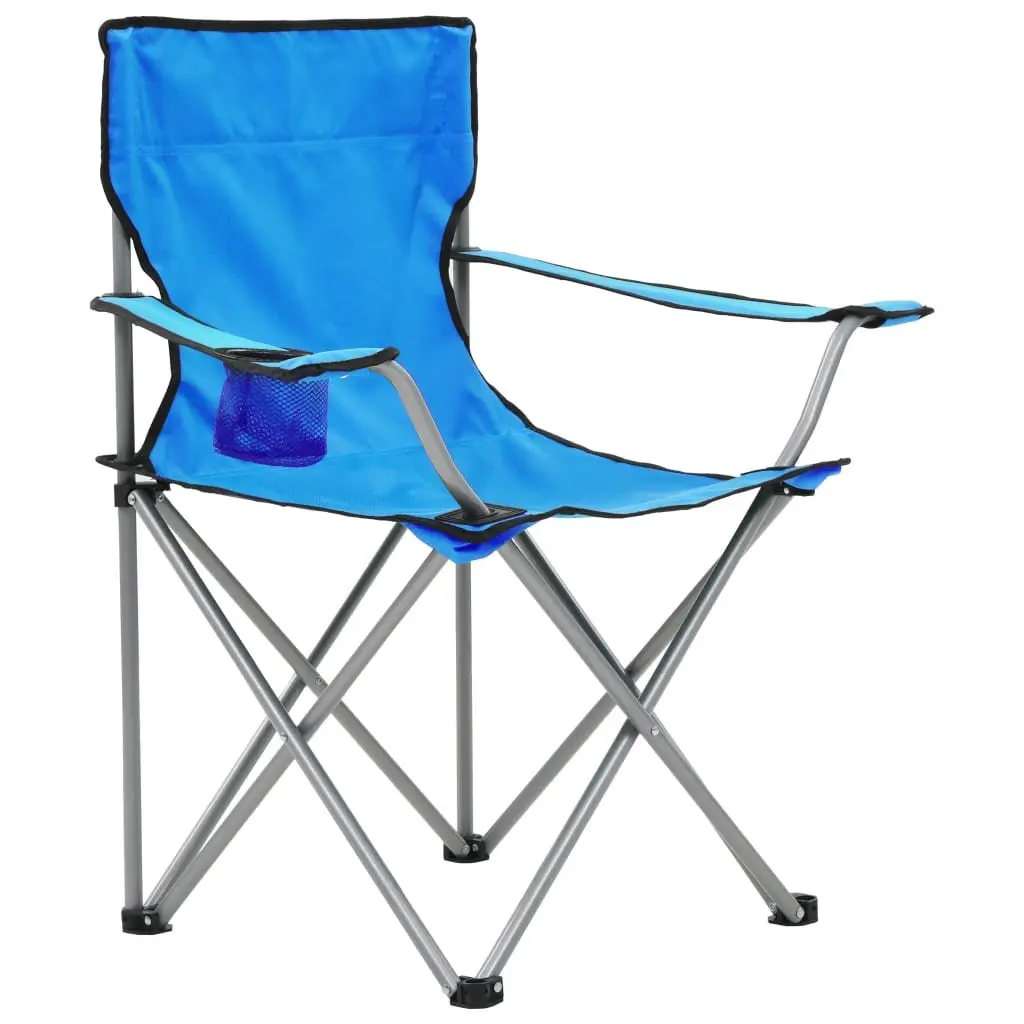 Camping Table and Chair Set 3 Pieces Folding Portable Outdoor Furniture with Steel Frame and Weather Resistant Fabric