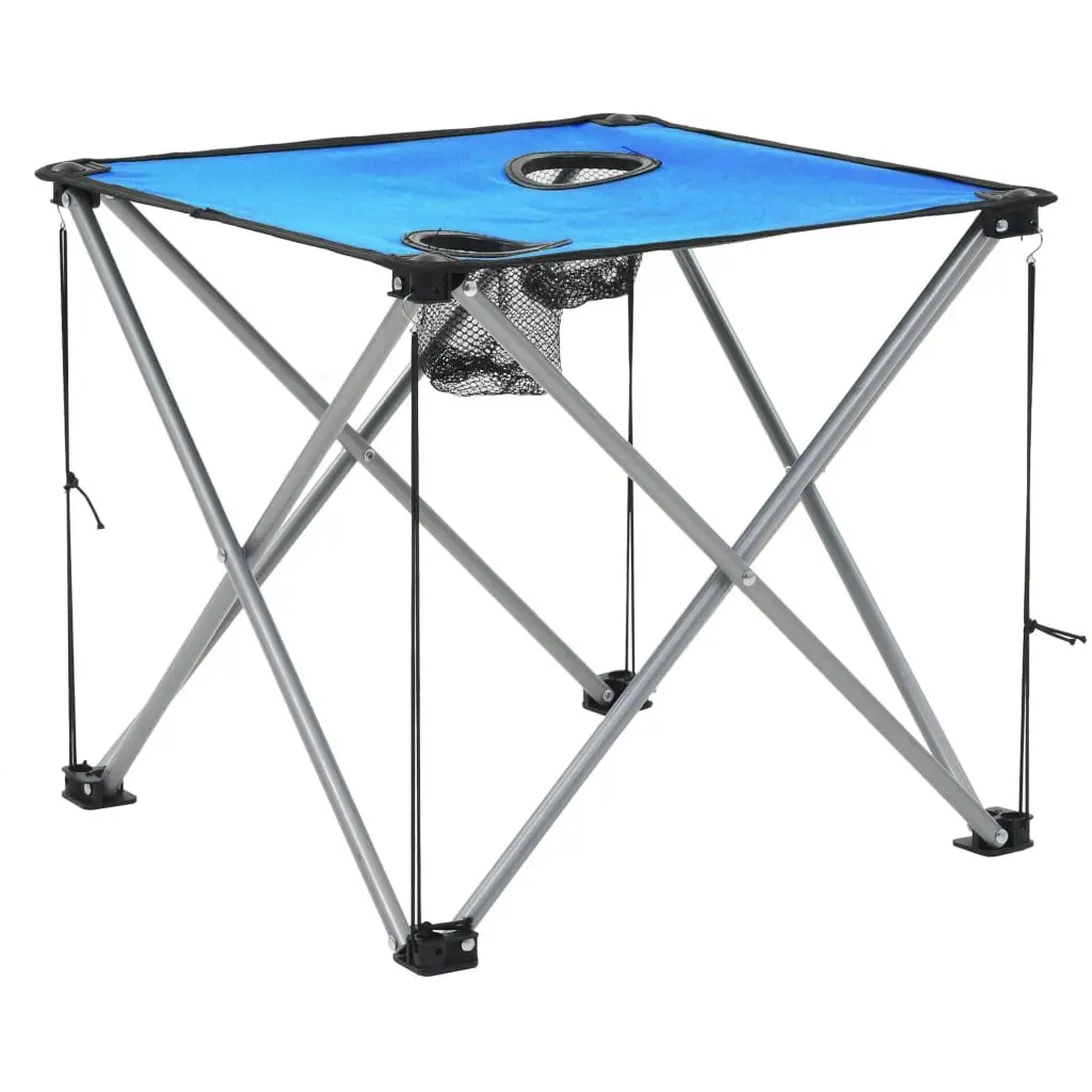 Camping Table and Chair Set 3 Pieces Folding Portable Outdoor Furniture with Steel Frame and Weather Resistant Fabric