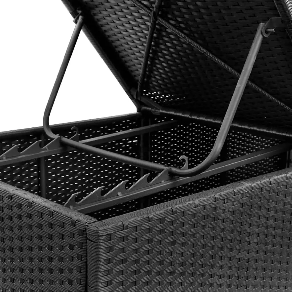 Sun Lounger Adjustable Backrest with Removable Cushion Poly Rattan Outdoor Patio Garden Chair Black